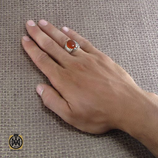 5 انگشتر دور چنگ عقیق یمن مردانه - کد 8300 - تصویر 5