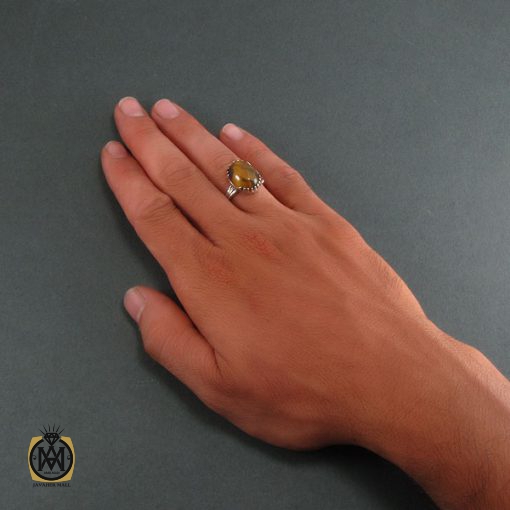 5 انگشتر چشم ببر مردانه اصل و معدنی - کد 8315 - تصویر 5