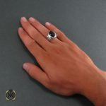 5 انگشتر عقیق سیاه اصل مردانه - کد 8320 - تصویر 5