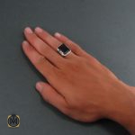 5 انگشتر عقیق سیاه مردانه اصل و معدنی - کد 8324 - تصویر 5