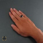 5 انگشتر عقیق سیاه مردانه - کد 8337 - تصویر 5