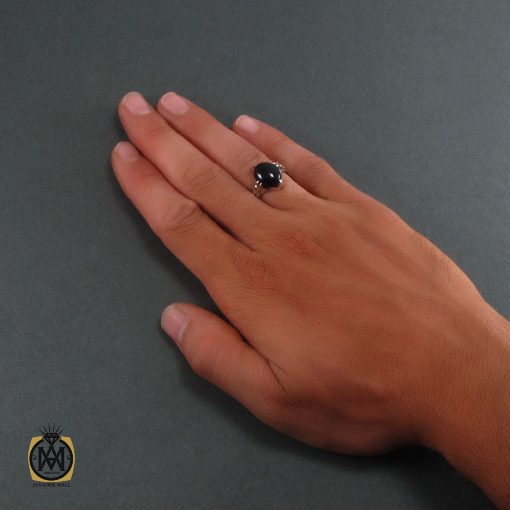 5 انگشتر عقیق سیاه مردانه - کد 8351 - تصویر 5