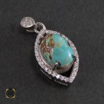 سرویس نقره با نگین فیروزه نیشابور زنانه طرح شيدا - کد 7044 - تصویر 5