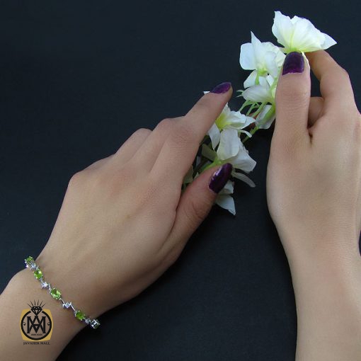 دستبند زبرجد زنانه طرح بهاره - کد 1030 - تصویر 5