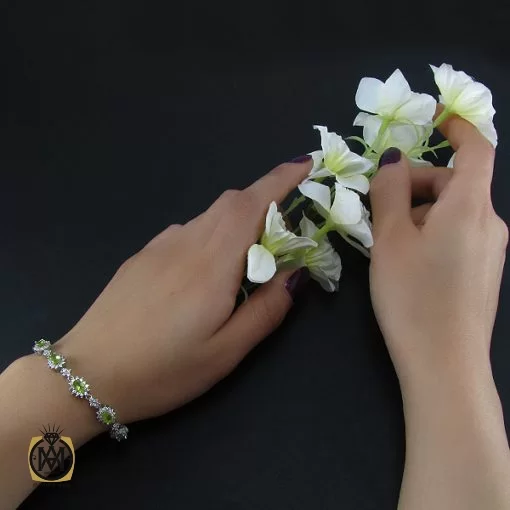 دستبند زبرجد زنانه طرح شكوه - کد 1037 - تصویر 5