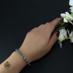 5 دستبند زمرد زنانه طرح مهسان - کد 1041 - تصویر 5