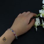 5 دستبند یاقوت و زمرد زنانه طرح نونهال - کد 1043 - تصویر 5