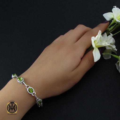 دستبند زبرجد زنانه طرح صدف - کد 1044 - تصویر 5