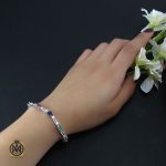 5 دستبند یاقوت و زمرد زنانه طرح مينو - کد 1048 - تصویر 5
