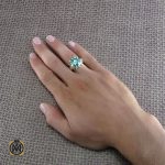 5 انگشتر موزانایت سبز درجه یک و مرغوب مردانه - کد 8196 - تصویر 5