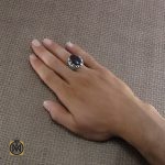 5 انگشتر عقیق یمن و زمرد مردانه - کد 8205 - تصویر 5