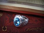 انگشتر توپاز آبی مردانه دست ساز و مرغوب - کد 8173 - تصویر 6
