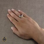 5 انگشتر عقیق یمن طرح صفوی مردانه - کد 8207 - تصویر 5