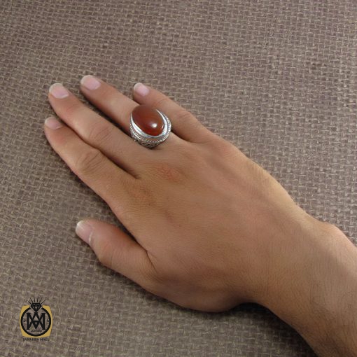 انگشتر عقیق یمن مردانه مرغوب - کد 8208 - تصویر 5