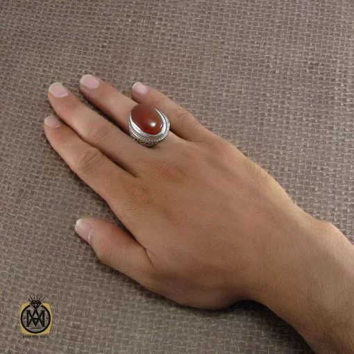 انگشتر عقیق یمن مردانه مرغوب - کد 8208 - تصویر 5