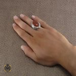5 انگشتر عقیق یمن مردانه مرغوب - کد 8211 - تصویر 5