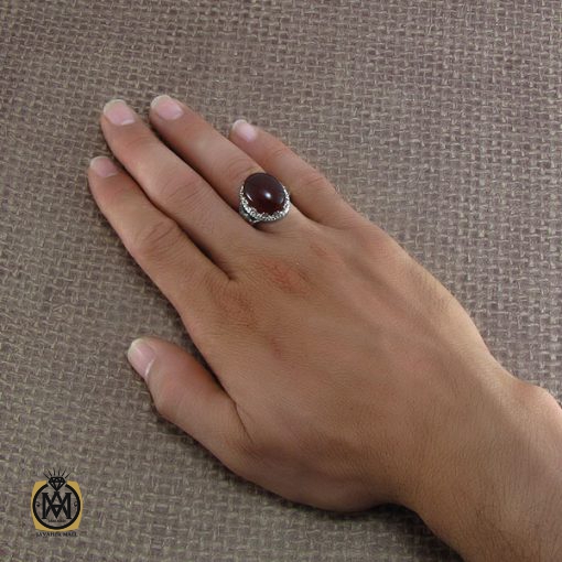 انگشتر عقیق یمن مردانه - کد 8213 - تصویر 5