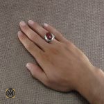 5 انگشتر عقیق یمن مردانه دست ساز - کد 8216 - تصویر 5