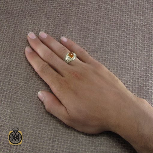 انگشتر عقیق یمن مردانه - کد 8219 - تصویر 5