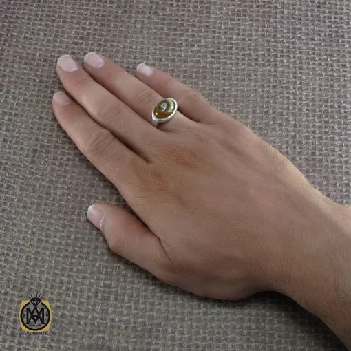 انگشتر عقیق باباقوری طرح صفوی مردانه - کد 8220 - تصویر 5