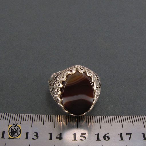 انگشتر عقیق سلیمانی مردانه - کد 8222 - تصویر 5