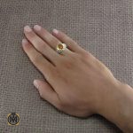 5 انگشتر عقیق یمن مردانه با حکاکی شرف الشمس - کد 8223 - تصویر 5