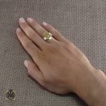 5 انگشتر عقیق یمن مردانه با حکاکی شرف الشمس - کد 8225 - تصویر 5