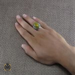 5 انگشتر عقیق زرد مردانه - کد 8226 - تصویر 5