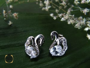 گوشواره نقره زنانه طرح قو - کد 5028 - تصویر 5