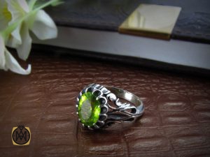 6 انگشتر زبرجد مردانه خوش رنگ و معدنی - کد 8176 - تصویر 7