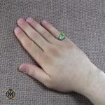 6 انگشتر نقره مردانه با نگین زبرجد - کد 8186 - تصویر 6
