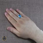 6 انگشتر توپاز آبی مردانه خوش رنگ و مرغوب - کد 8187 - تصویر 6