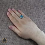 6 انگشتر نقره مردانه با نگین توپاز - کد 8182 - تصویر 6