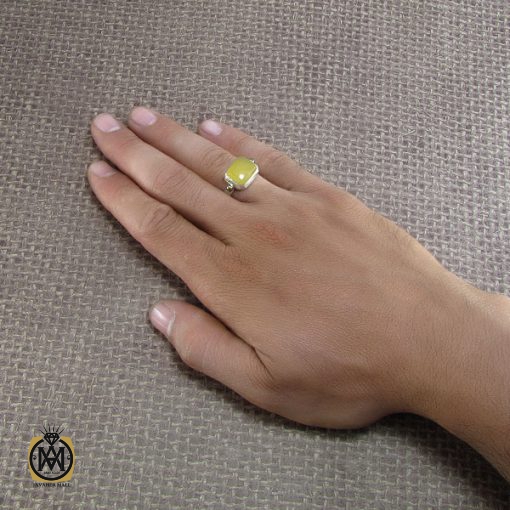 انگشتر عقیق یمن مردانه با حکاکی شرف الشمس استاد ضابطی - کد 8264 - تصویر 6