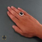 6 انگشتر عقیق سیاه مردانه - کد 8307 - تصویر 6