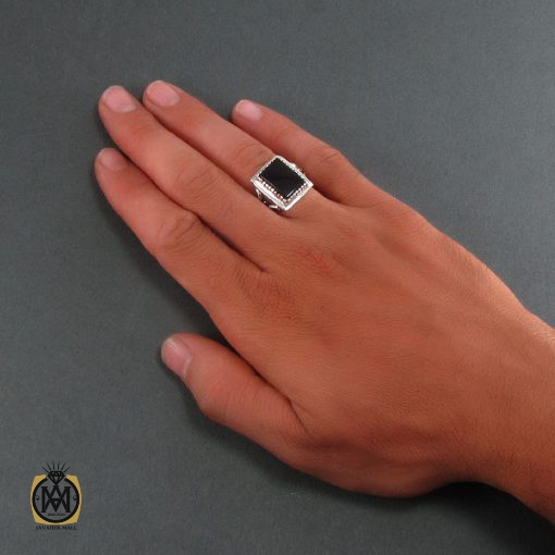 6 انگشتر عقیق سیاه مردانه - کد 8307 - تصویر 6
