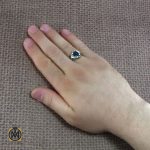 6 انگشتر نقره مردانه با نگین یاقوت کبود - کد 8174 - تصویر 6