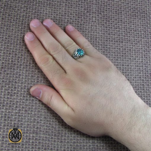 انگشتر نقره مردانه با نگین توپاز - کد 8175 - تصویر 6