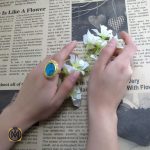 انگشتر فیروزه نیشابور و الماس اصل زنانه طرح دلدار - کد 2068 - تصویر 6