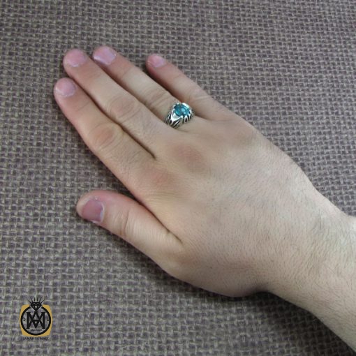 انگشتر توپاز سبز مردانه خوش رنگ و معدنی - کد 8177 - تصویر 6