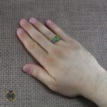 7 انگشتر نقره مردانه با نگین زبرجد - کد 8180 - تصویر 6