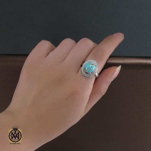 سرویس نقره با نگین فیروزه نیشابور زنانه طرح شيدا - کد 7044 - تصویر 8