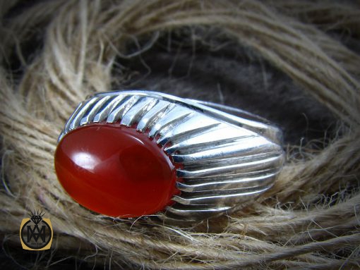 انگشتر عقیق یمن طرح صفوی دست ساز - کد 8189 - تصویر 6