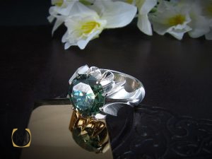 8196 انگشتر موزانایت سبز درجه یک و مرغوب مردانه - کد 8196 - تصویر 6