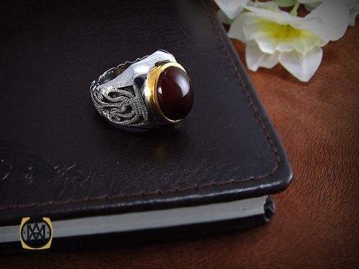 8197 انگشتر عقیق یمن مردانه - کد 8197 - تصویر 6