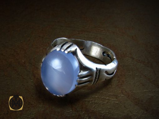 انگشتر عقیق یمن کبود مردانه - کد 8201 - تصویر 6