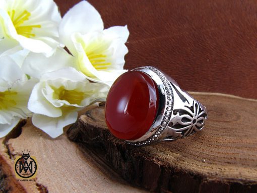 8216 انگشتر عقیق یمن مردانه دست ساز - کد 8216 - تصویر 6