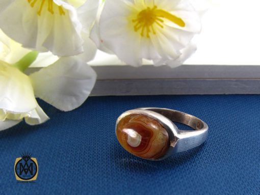 انگشتر عقیق باباقوری طرح صفوی مردانه - کد 8220 - تصویر 6