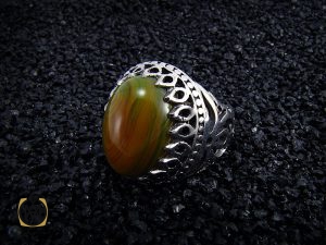 8226 انگشتر عقیق زرد مردانه - کد 8226 - تصویر 6