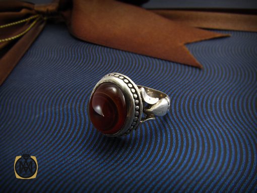 8237 انگشتر عقیق مردانه خوش رنگ و معدنی - کد 8237 - تصویر 6